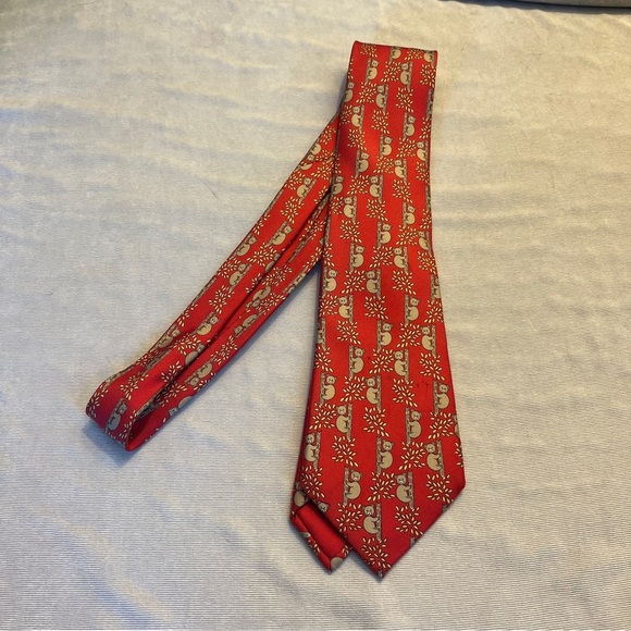 Hermes Authentic 100% Silk Koala Tie - Picture 1 of 4